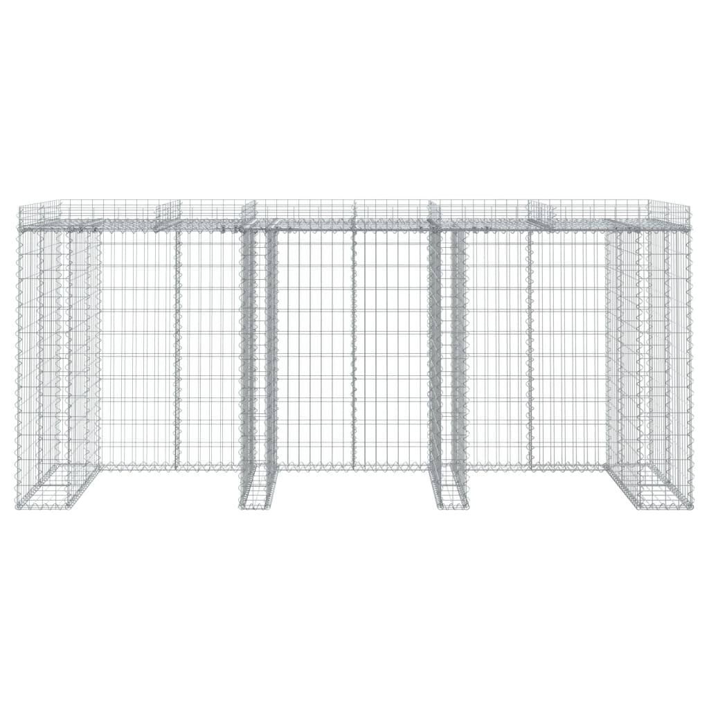 gabionvæg til skraldespand 270x91x120 cm galvaniseret jern