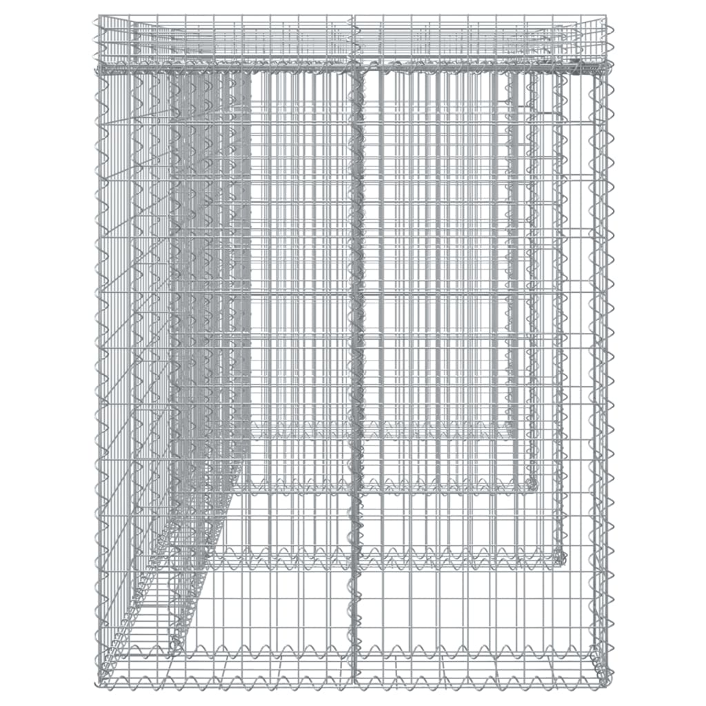 gabionvæg til skraldespand 270x91x120 cm galvaniseret jern