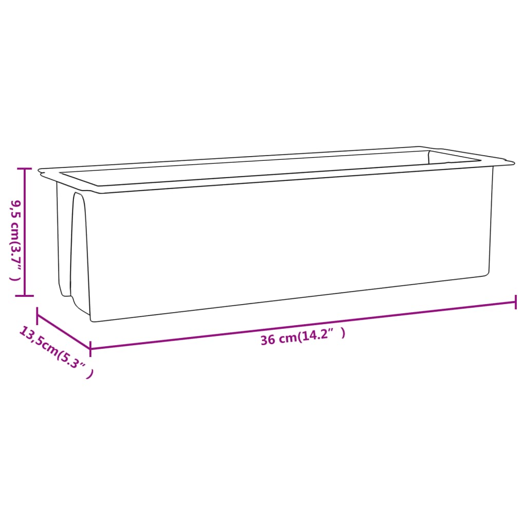 blomsterkasser til Euro-paller 12 stk. 36x13,5x9,5 cm PP grå