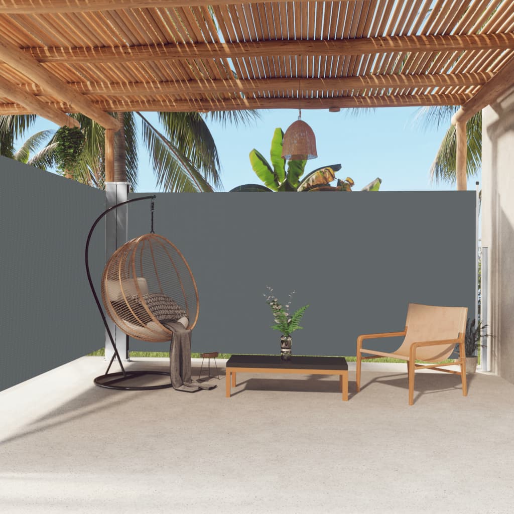 sammenrullelig sidemarkise 180x600 cm antracitgrå