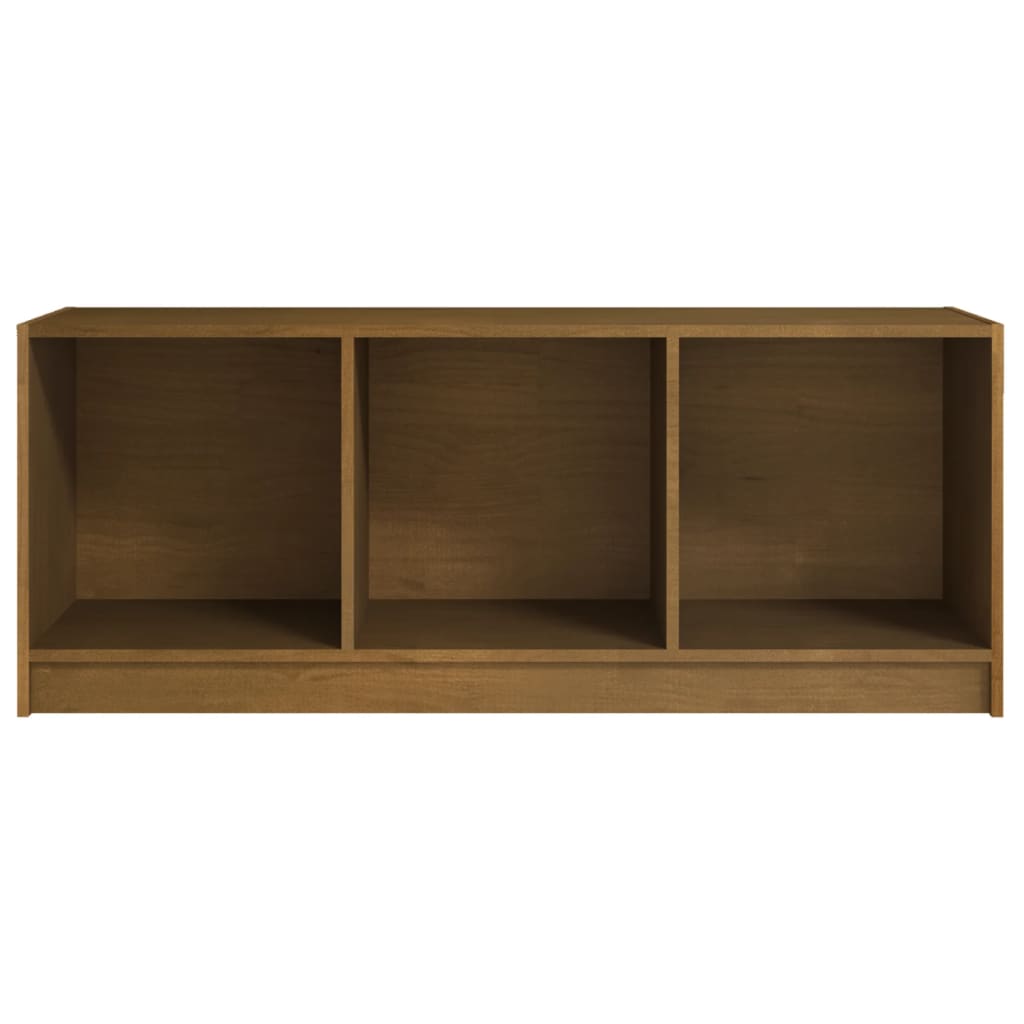 tv-skab 104x33x41 cm massivt fyrretræ gyldenbrun