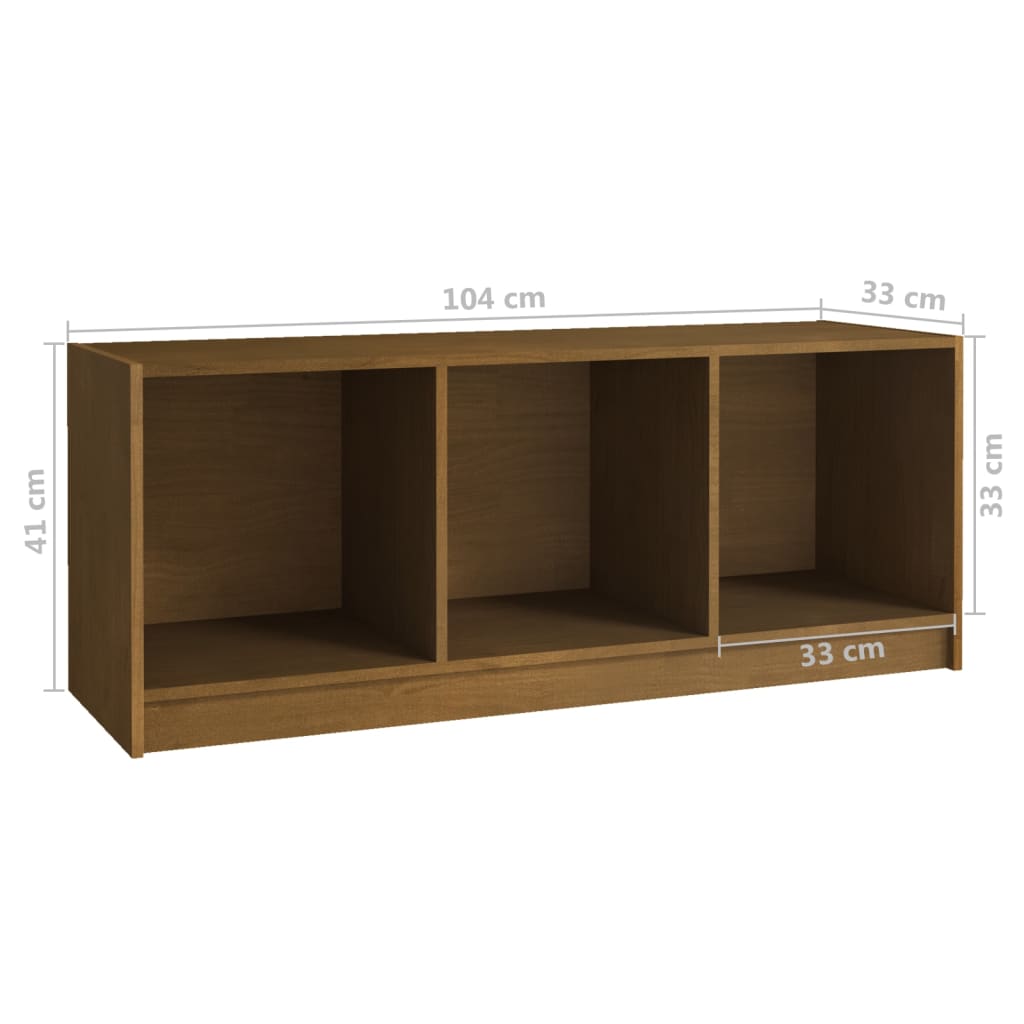 tv-skab 104x33x41 cm massivt fyrretræ gyldenbrun