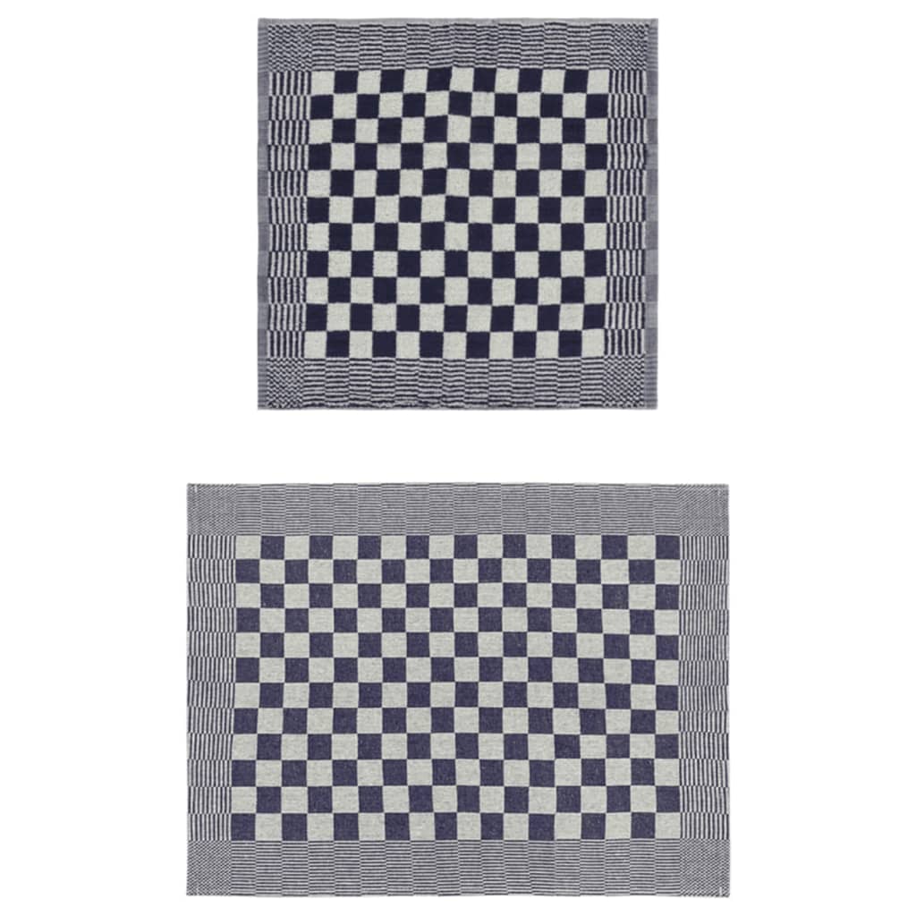 håndklædesæt 10 stk. bomuld blå og hvid