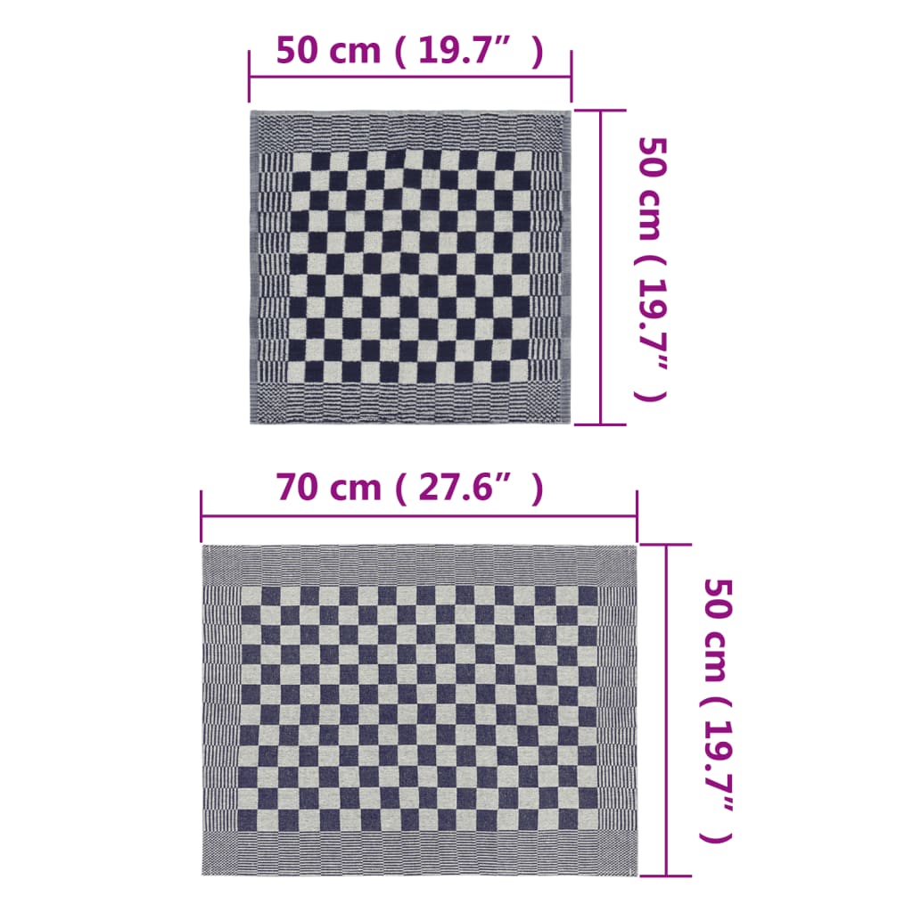 håndklædesæt 20 stk. bomuld blå og hvid