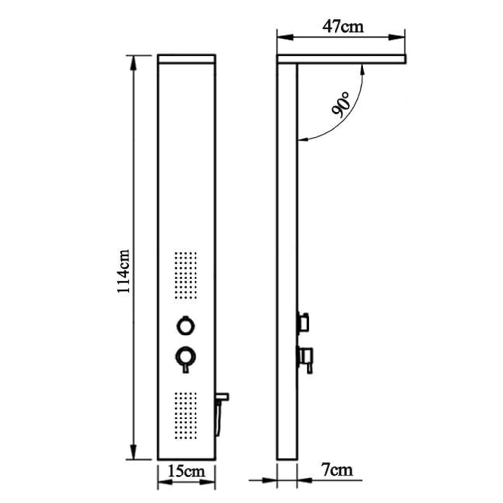 brusepanel aluminium hvid