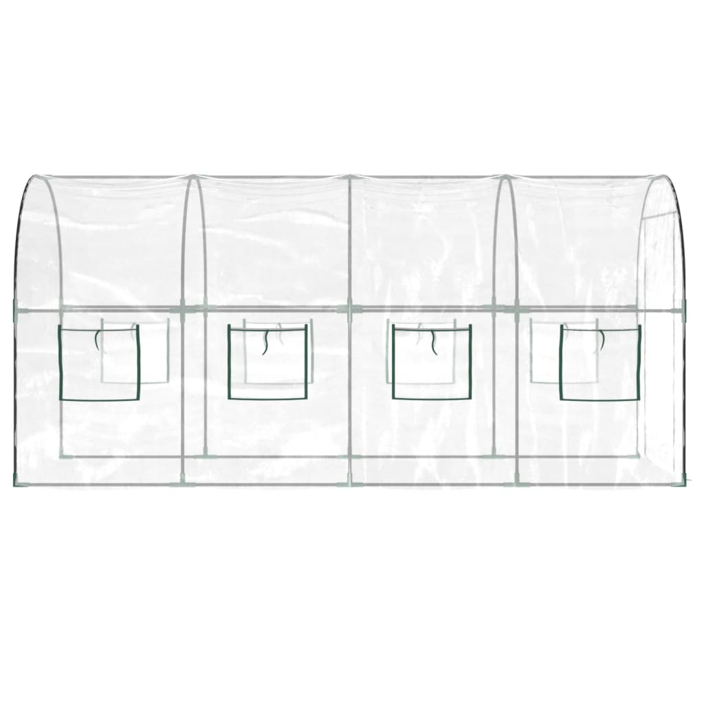 drivhus 160x400x190 cm PVC og pulverlakeret stål transparent