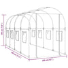drivhus 160x400x190 cm PVC og pulverlakeret stål transparent