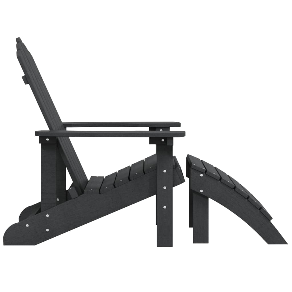 Adirondack-havestol med fodstøtte HDPE antracitgrå