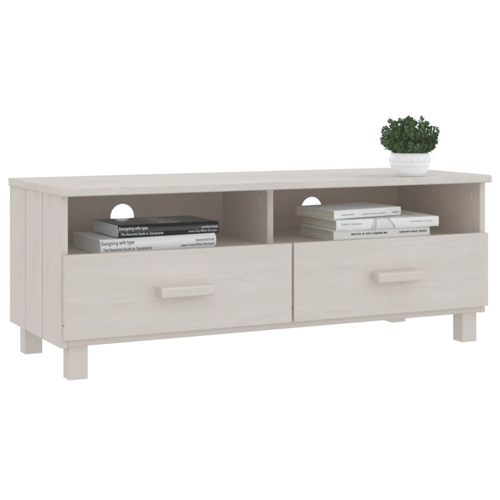 tv-skab HAMAR 106x40x40 cm massivt fyrretræ hvid