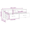 tv-skab HAMAR 106x40x40 cm massivt fyrretræ hvid