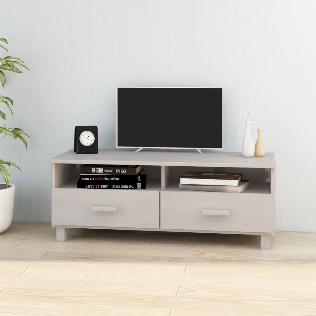 tv-skab HAMAR 106x40x40 cm massivt fyrretræ hvid