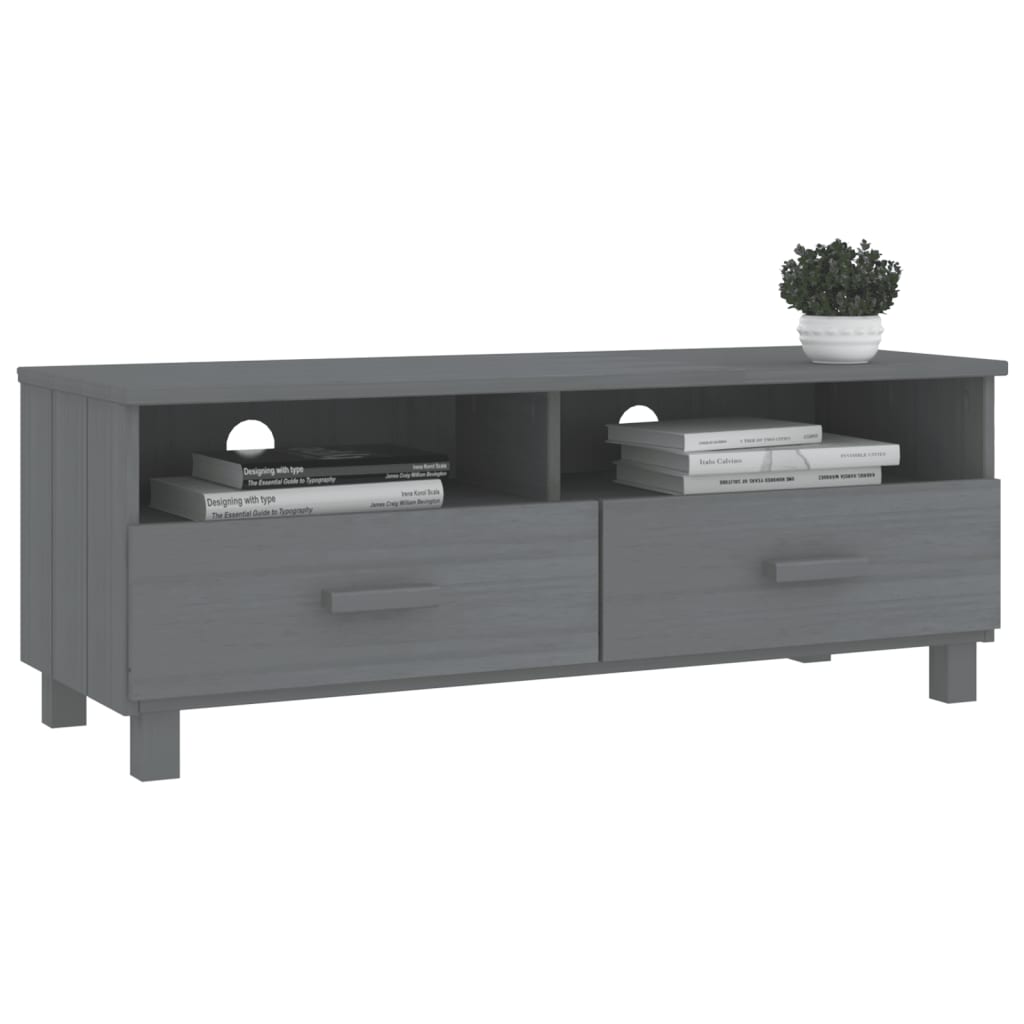 tv-skab HAMAR 106x40x40 cm massivt fyrretræ mørkegrå