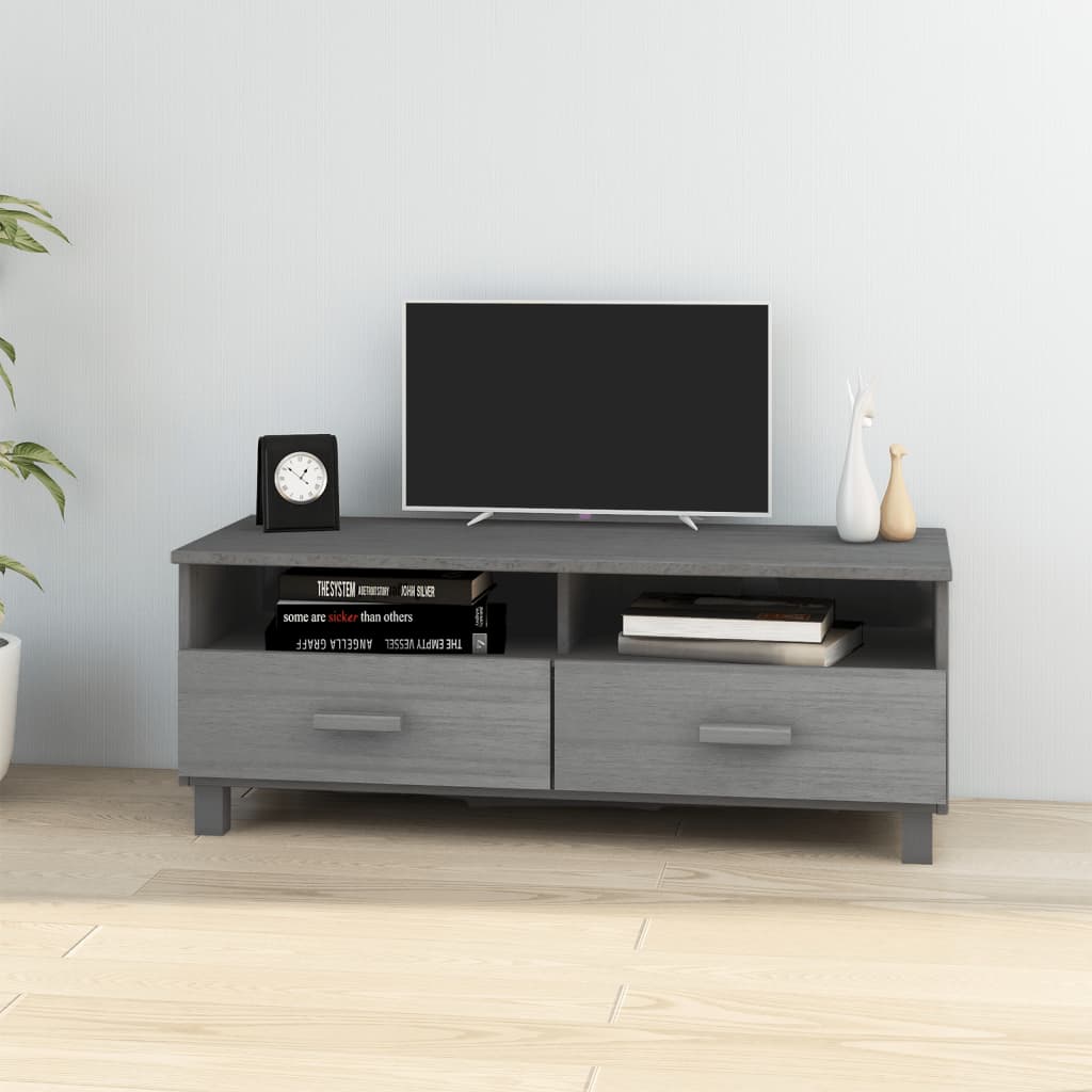 tv-skab HAMAR 106x40x40 cm massivt fyrretræ mørkegrå