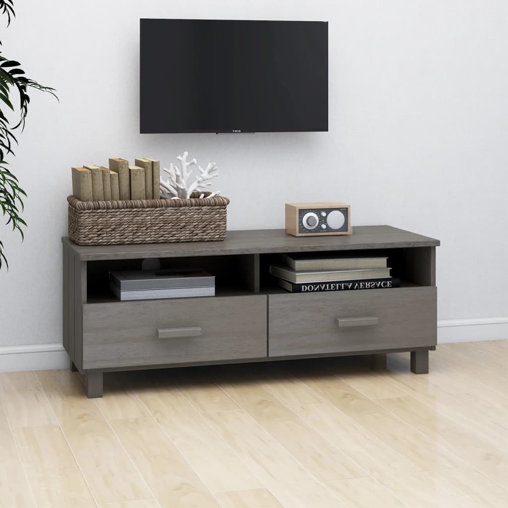 tv-skab HAMAR 106x40x40 cm massivt fyrretræ lysegrå