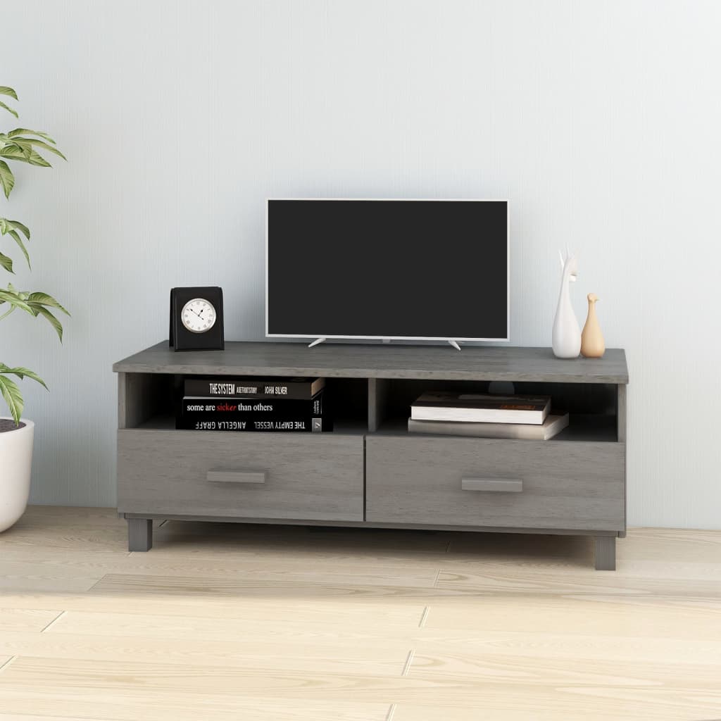 tv-skab HAMAR 106x40x40 cm massivt fyrretræ lysegrå