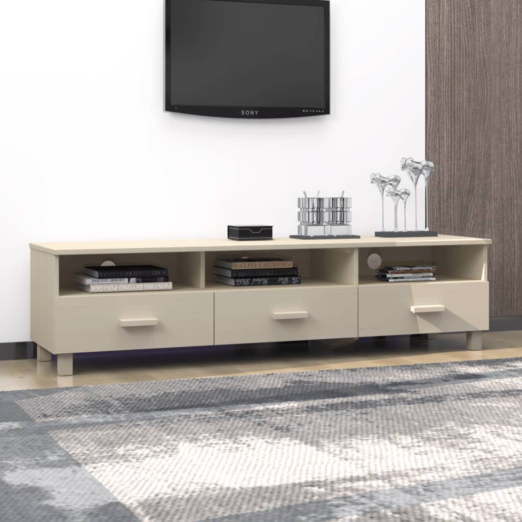 tv-skab HAMAR 158x40x40 cm massivt fyrretræ honningbrun