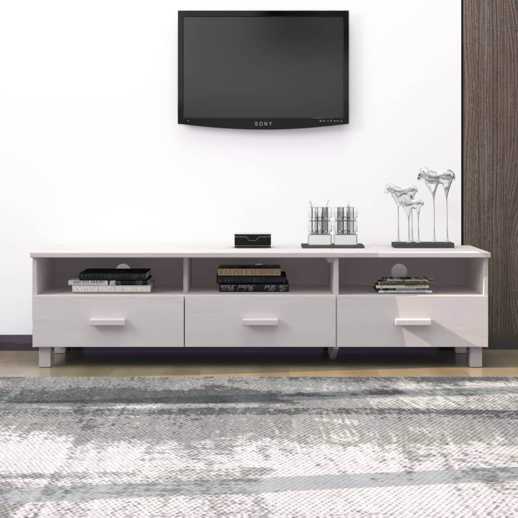 tv-skab HAMAR 158x40x40 cm massivt fyrretræ hvid