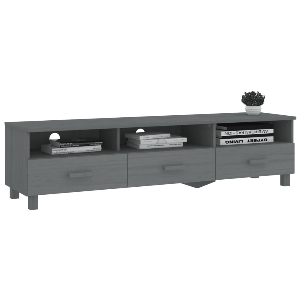 tv-skab HAMAR 158x40x40 cm massivt fyrretræ mørkegrå