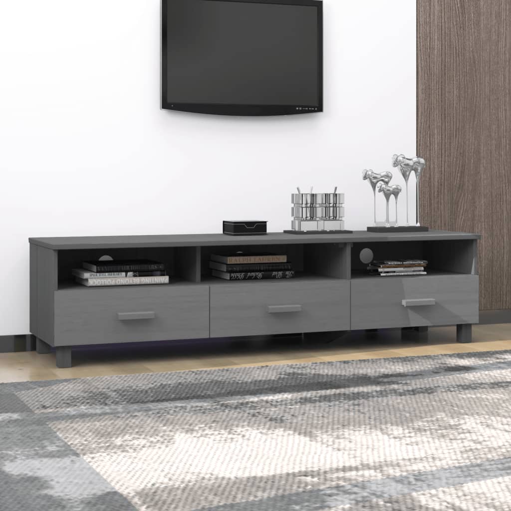 tv-skab HAMAR 158x40x40 cm massivt fyrretræ mørkegrå