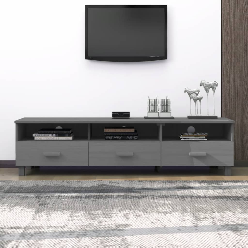 tv-skab HAMAR 158x40x40 cm massivt fyrretræ mørkegrå