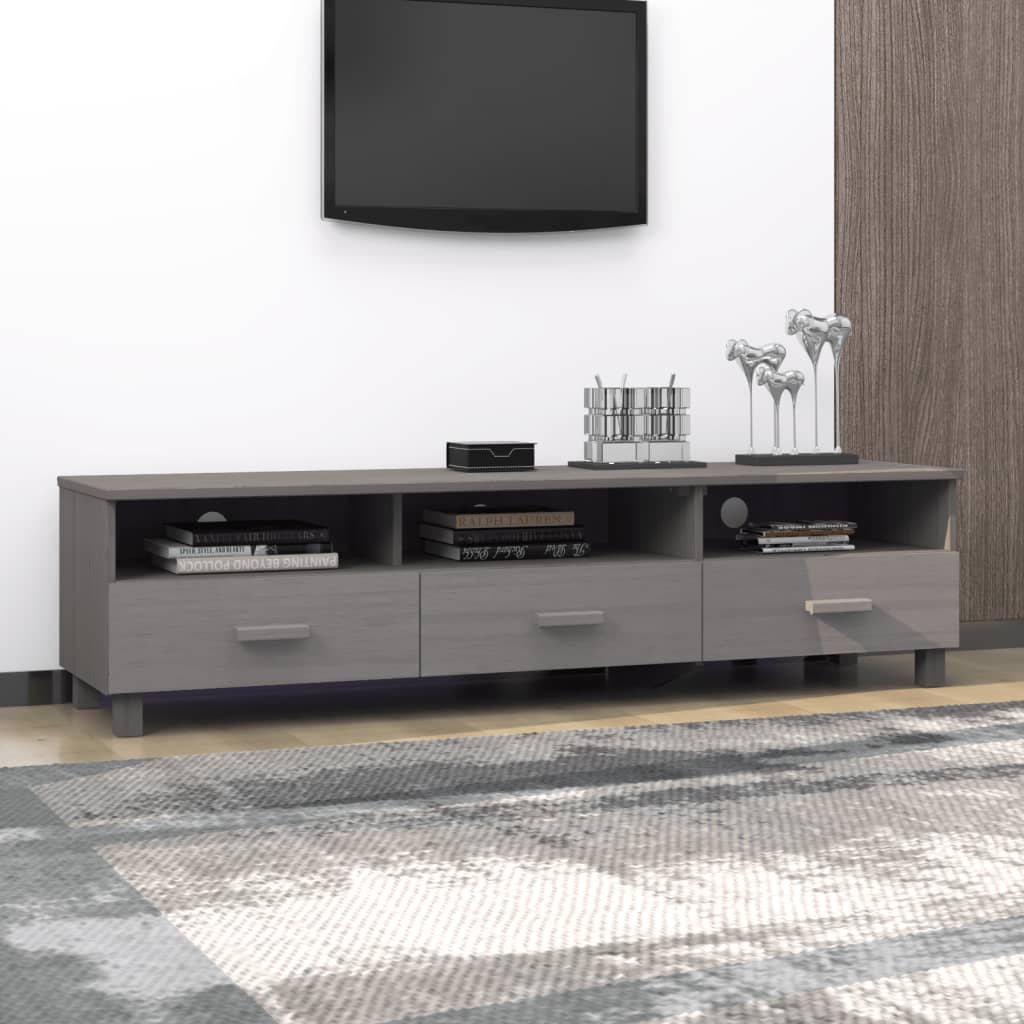 tv-skab HAMAR 158x40x40 cm massivt fyrretræ lysegrå