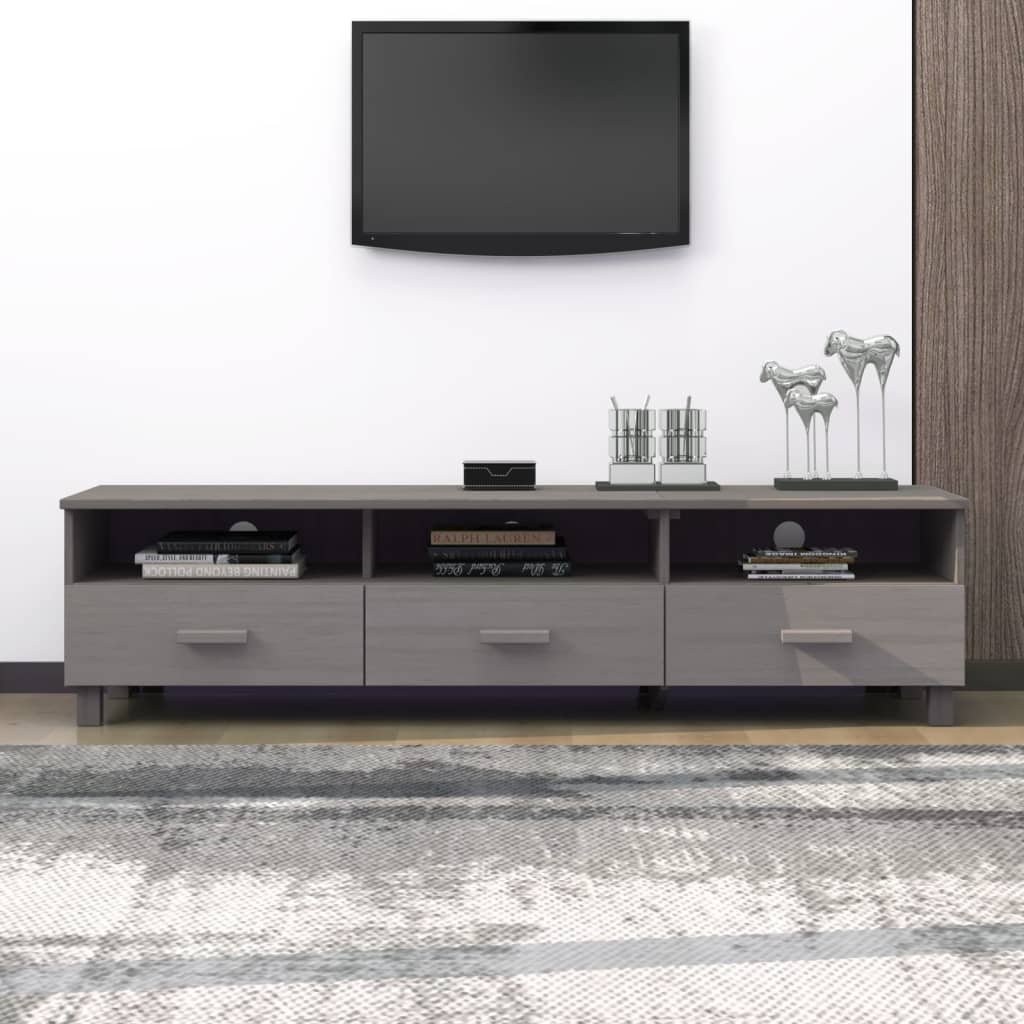 tv-skab HAMAR 158x40x40 cm massivt fyrretræ lysegrå