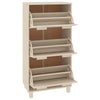 skoskab HAMAR 59,5x35x117 cm massivt fyrretræ honningbrun
