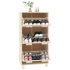 skoskab HAMAR 59,5x35x117 cm massivt fyrretræ honningbrun