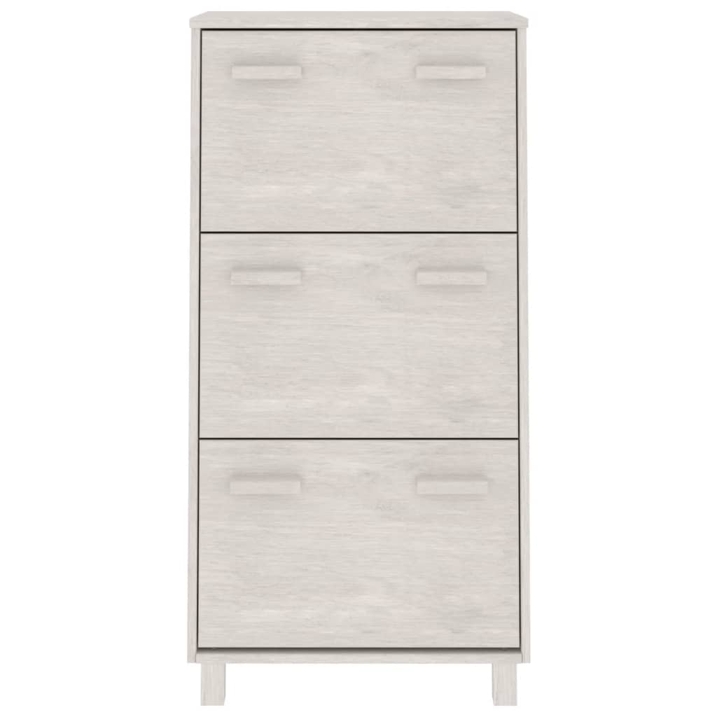 skoskab HAMAR 59,5x35x117 cm massivt fyrretræ hvid