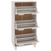 skoskab HAMAR 59,5x35x117 cm massivt fyrretræ hvid