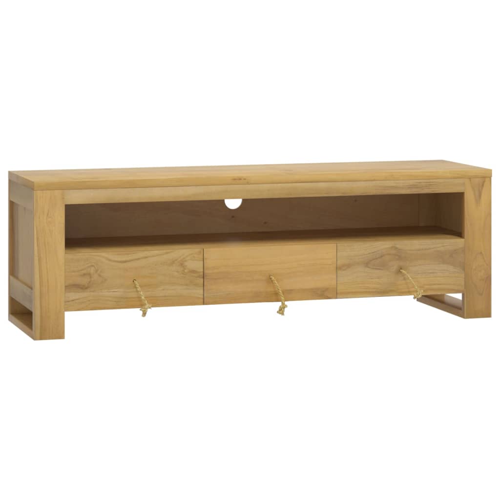 tv-bord 110x30x35 cm massivt teaktræ
