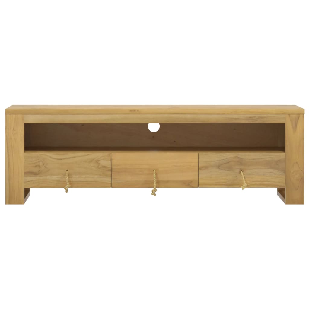 tv-bord 110x30x35 cm massivt teaktræ