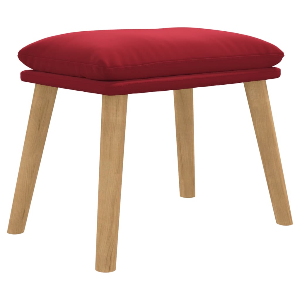 fodskammel 45x29,5x35 cm fløjl vinrød
