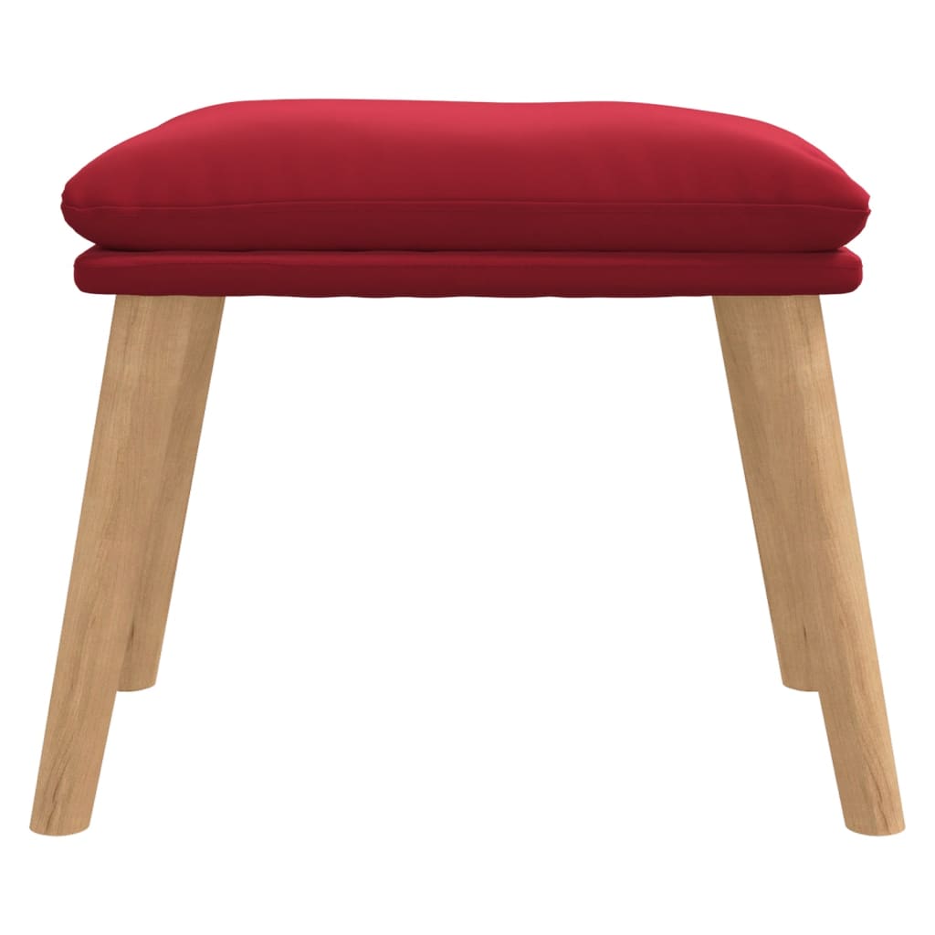 fodskammel 45x29,5x35 cm fløjl vinrød
