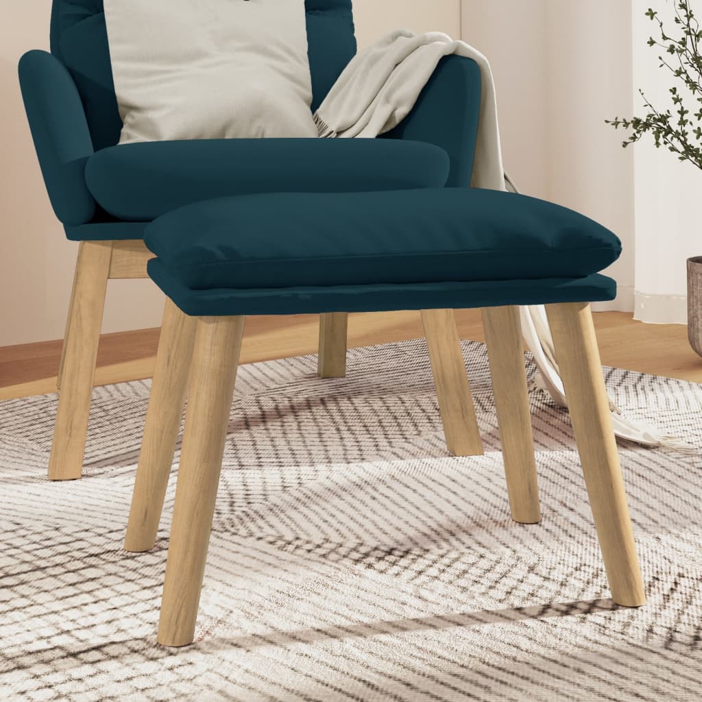 fodskammel 45x29,5x35 cm fløjl blå