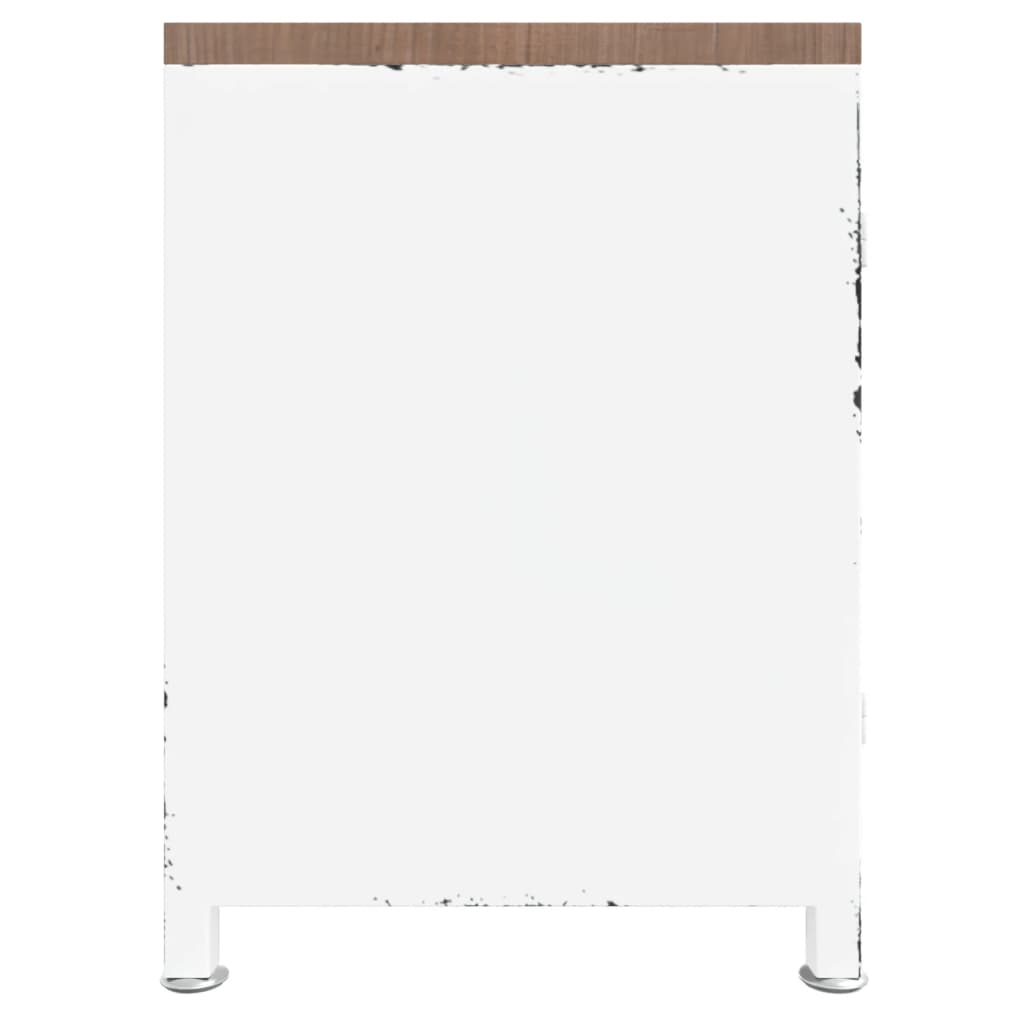 tv-bord 110x30x40 cm jern og massivt fyrretræ hvid