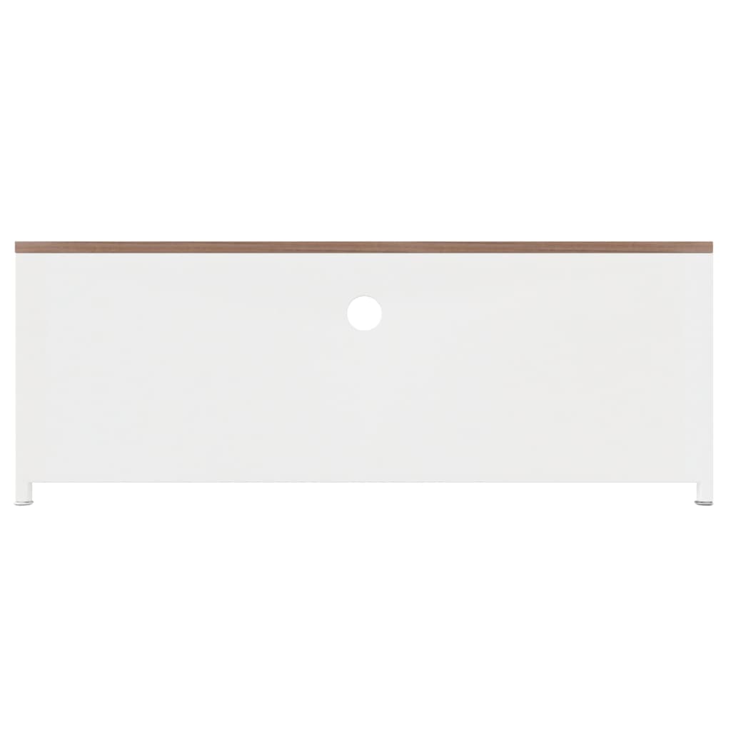 tv-bord 110x30x40 cm jern og massivt fyrretræ hvid