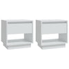 sengeborde 2 stk. 45x34x44 cm konstrueret træ hvid