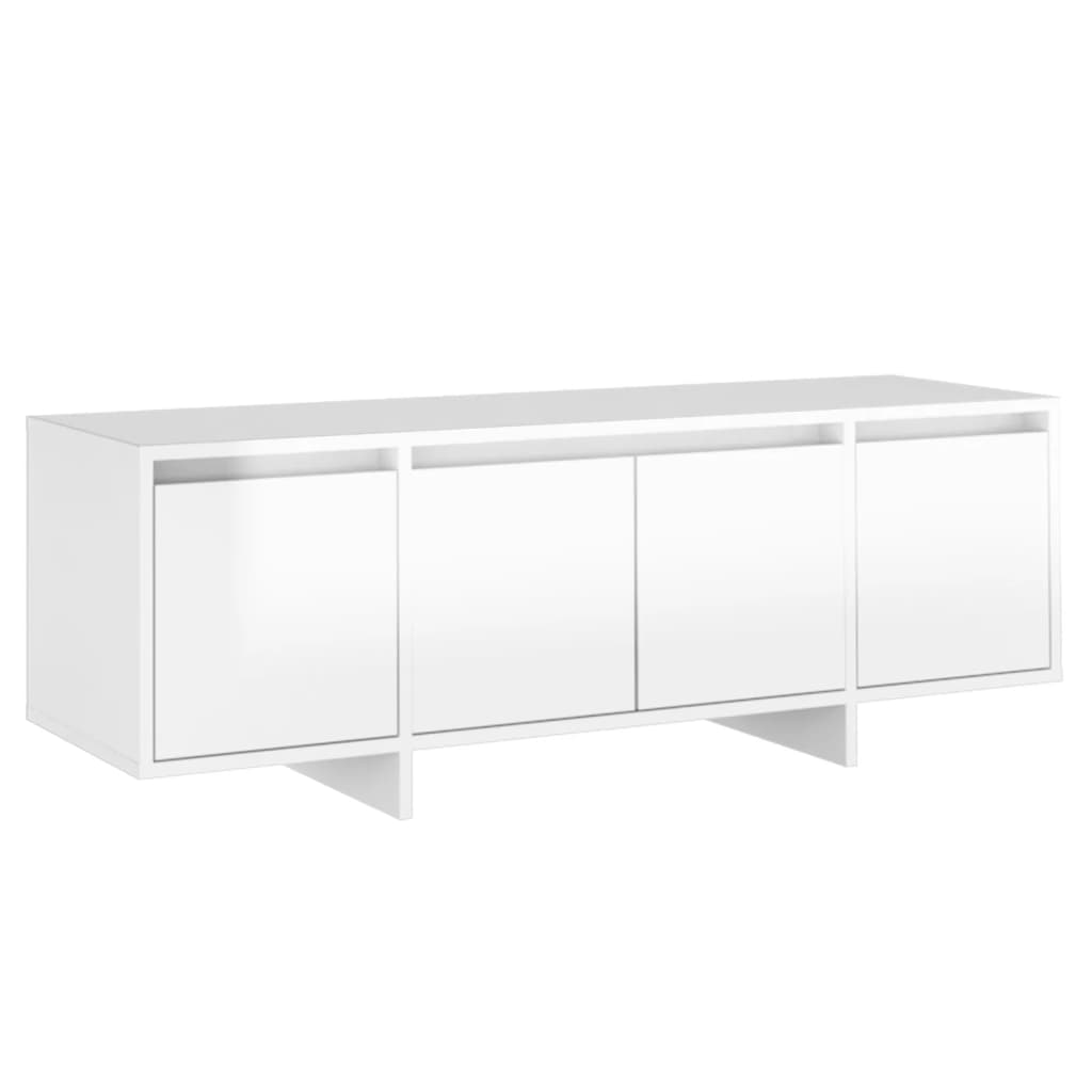 tv-bord 120x30x40,5 cm konstrueret træ hvid højglans