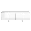 tv-bord 120x30x40,5 cm konstrueret træ hvid højglans