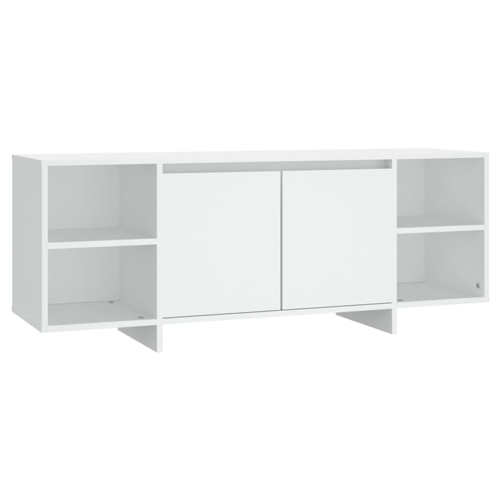 tv-bord 130x35x50 cm konstrueret træ hvid