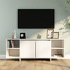 tv-bord 130x35x50 cm konstrueret træ hvid