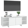 tv-bord 130x35x50 cm konstrueret træ hvid