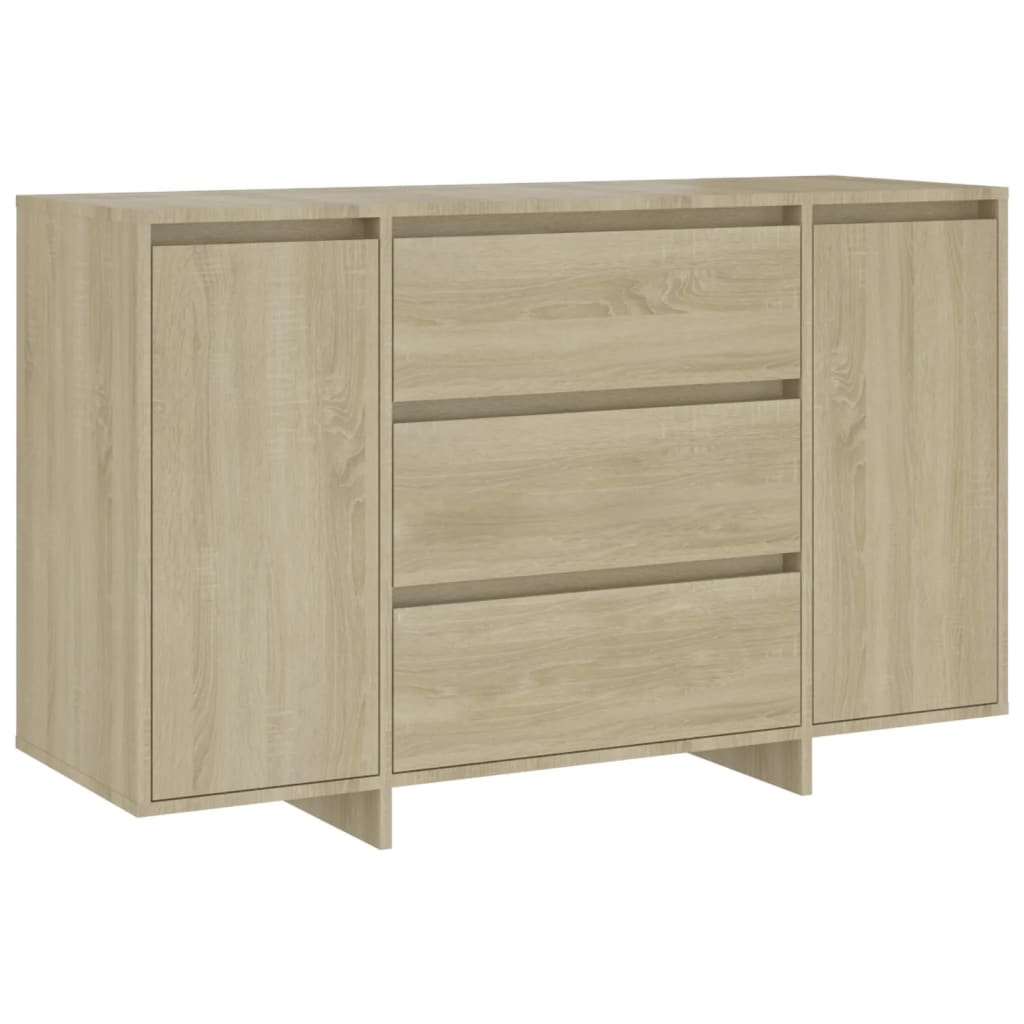 skænk med 3 skuffer 120x41x75 cm konstrueret træ sonoma-eg