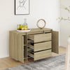 skænk med 3 skuffer 120x41x75 cm konstrueret træ sonoma-eg