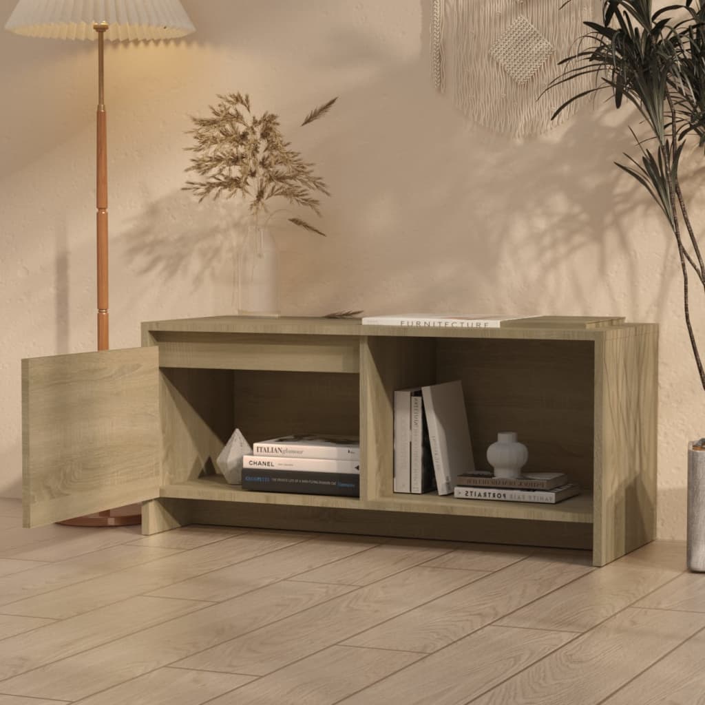 tv-bord 90x35x40 cm konstrueret træ sonoma-eg