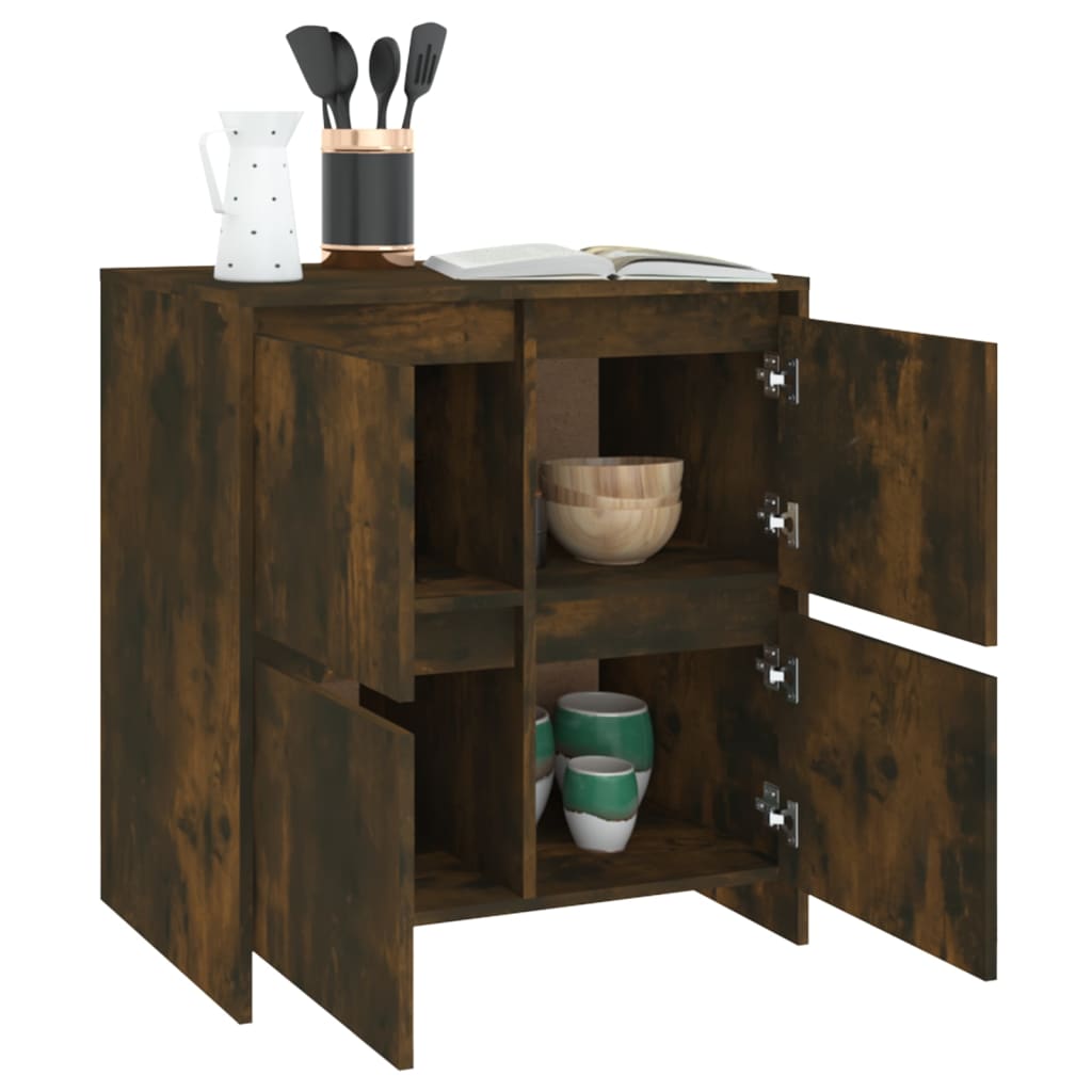 skænk 70x41x75 cm konstrueret træ røget egetræsfarve