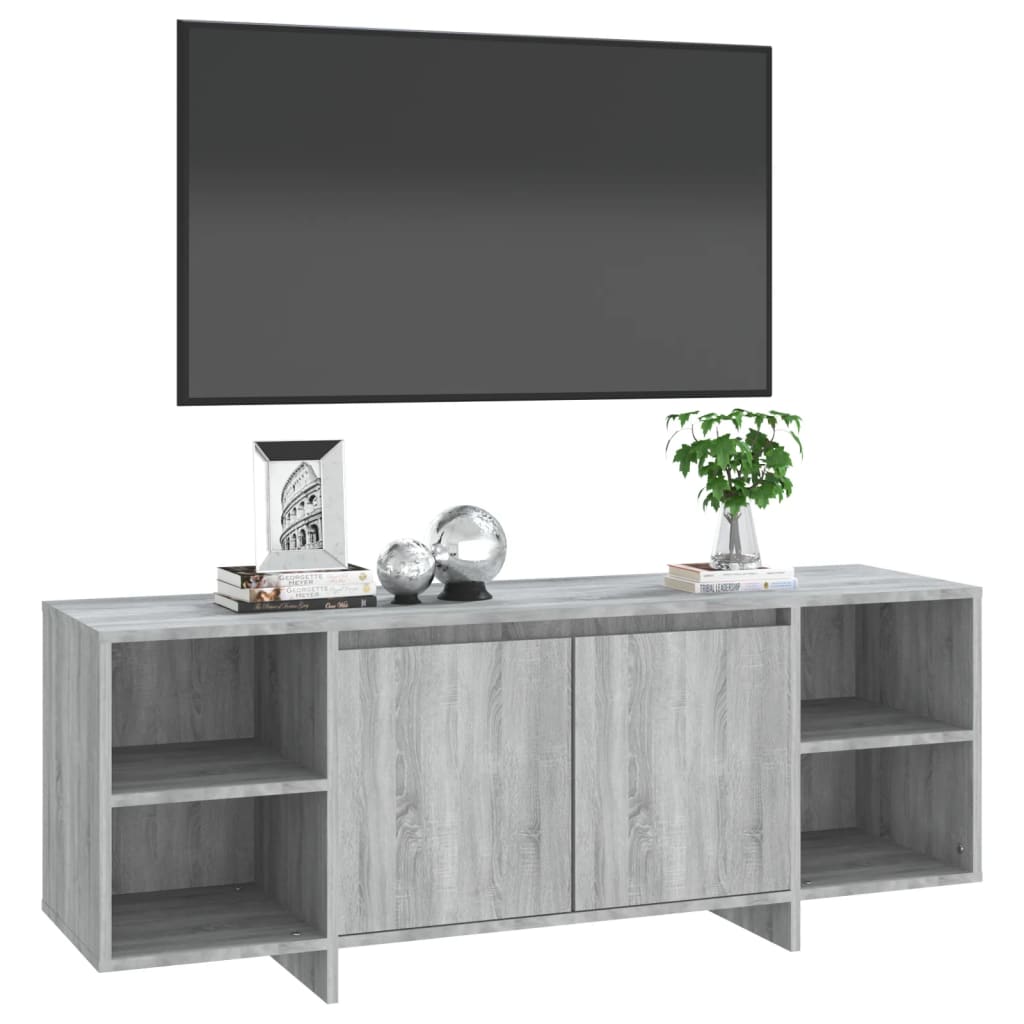 tv-skab 130x35x50 cm konstrueret træ grå sonoma-eg