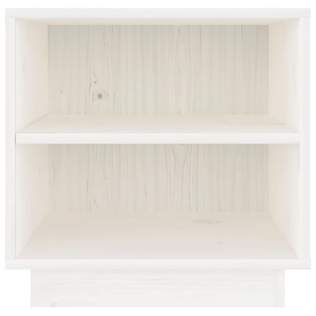 sengebord 40x34x40 cm massivt fyrretræ hvid