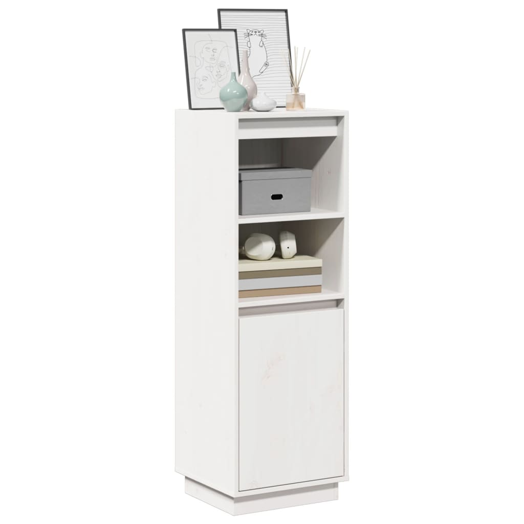 højskab 37x34x110 cm massivt fyrretræ hvid